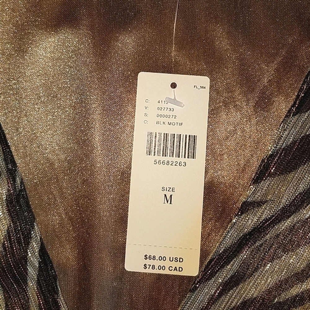 Anthropologie Eri & Ali Kasi Shimmer Zebra Print Top - Picture 2 of 9